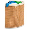 Honey Can Do International. Wicker Corner Bamboo Laundry Hamper With Liner, Natural Bamboo/Beige Canvas HMP-01618